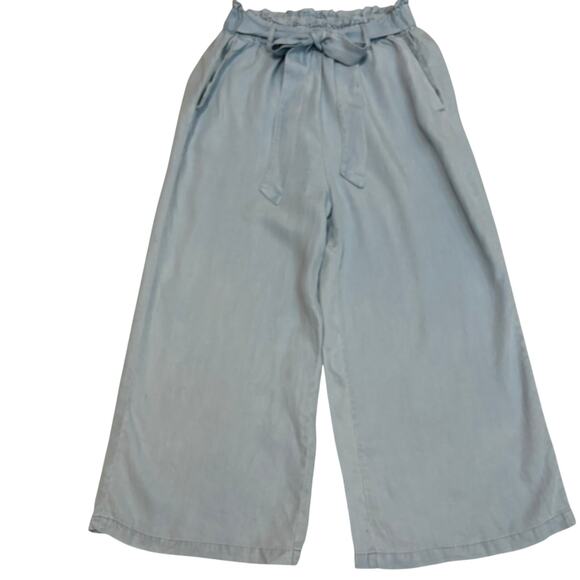 Love Tree Pants - LOVE TREE Light Blue Tencil Wide Leg Ankle Cropped Pants Women’s M